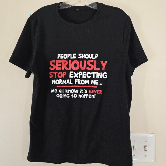 Mens Small Seriously Stop Normal T Shirt - Picture 1 of 3